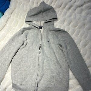 Boys Gray Nautica Zip Hoodie